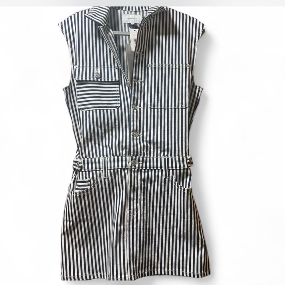 NWT Current/Elliott Navy and White Striped Dress